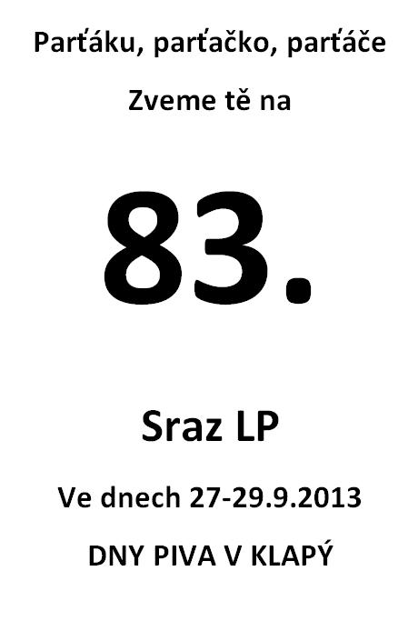 Pozvánka na 83. sraz Letní party v Klapý